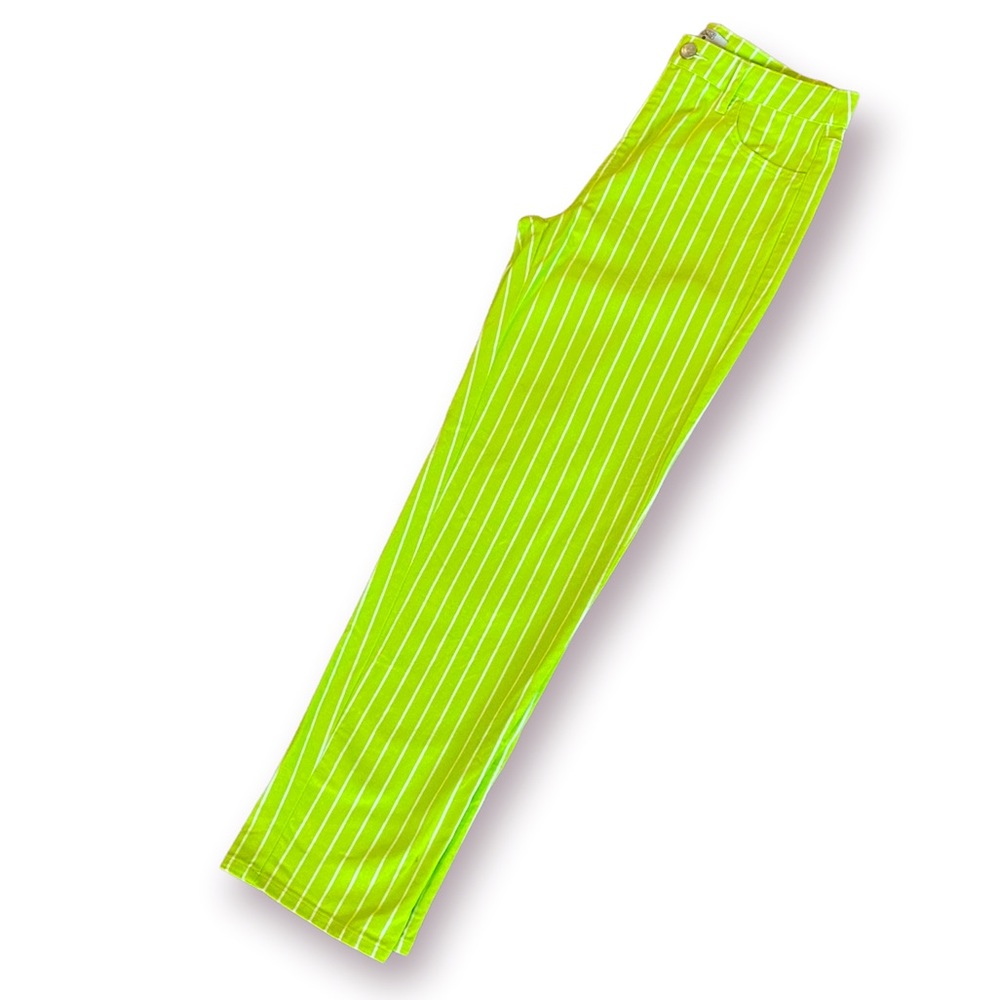 Victor Glemaud X Target Jeans/ Lime Green with White Pinstripe/ Size 6